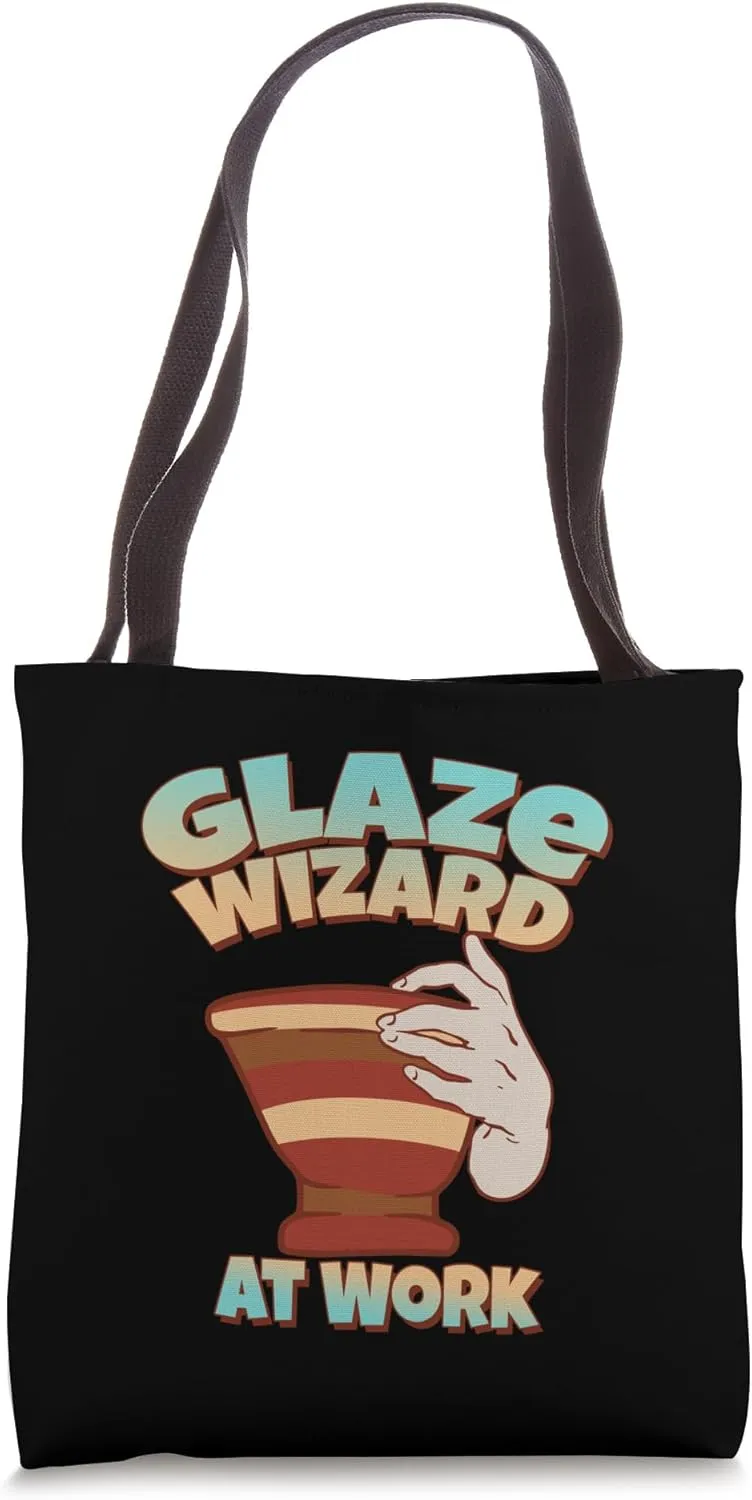Glaze Wizard At Work Pottery Teacher Ceramic Artist Funny Tote Bag