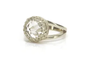 Glitzy Solitaire Ring - Crystal Quartz - 925 Sterling Silver - 14K Gold Rings for Women - Handcrafted Fine Jewelry for Women - With Box