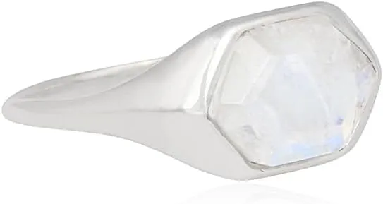 Glowing Moonlight Moonstone Ring 925 Sterling Silver Gemstone Jewelry