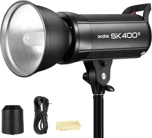 Godox SK400II Strobe Flash Light 400Ws with Standard Reflector, GN65 5600K 2.4G Studio Photo Strobe Monolight Light for Studio Shooting with 150W Modeling Lamp(Bowens Mount)