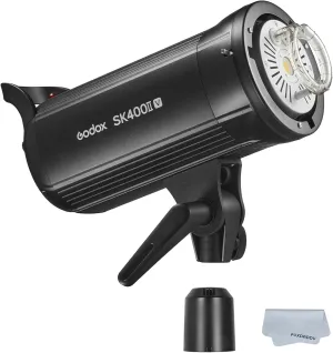GODOX SK400II-V (New Upgrade) 400Ws Bowens Mount Photo Studio 2.4GHz GN65 Built-in LED Modeling Lamp 5600±200K Strobe Light Photography Lamp for Product/Wedding/Portrait