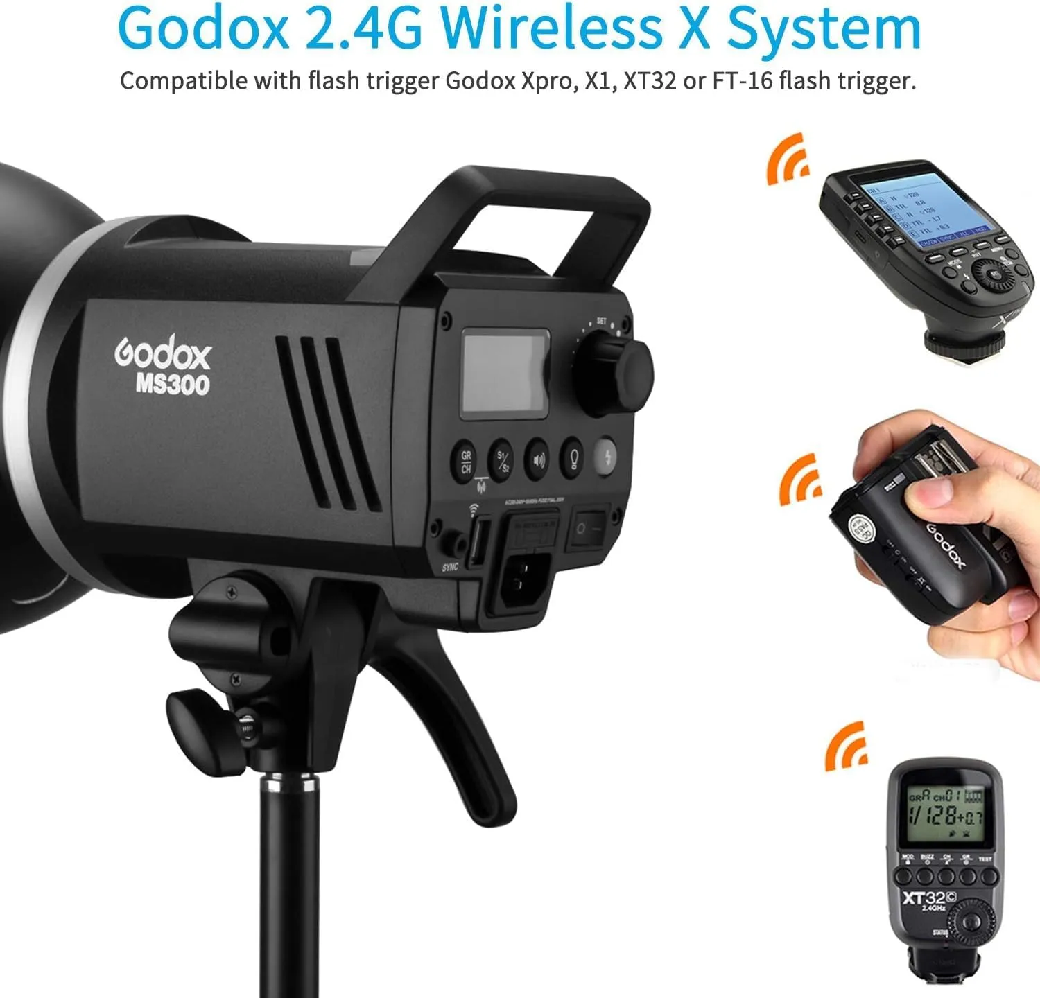 Godox Strobe Light Photography MS300 300W Studio Flash - 2.4G Wireless X, GN58, Bowens Mount - Flash Godox, Strobe Flash, Studio Flash Lights, Photography Strobe Light, Monolights, Photo Lighting