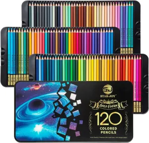 Gold Edition 120 Colored Pencils for Adult Coloring, Premier Color Pencils for Layering Shading Blending, Holiday Gifts for Artist Drawing, Oil Based Colored Pencils