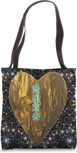 golden heart of love and prosperity universe of stars Tote Bag