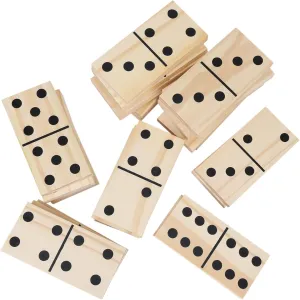 GOTHINK Giant Wooden Dominos Set for Adults and Kids,28pcs Jumbo Natural Wood Black-Dot Dominoes Tiles for Birthday/Holiday Family Party Games,Outdoor Camping Lawn and Backyard Activities 2-4 Players