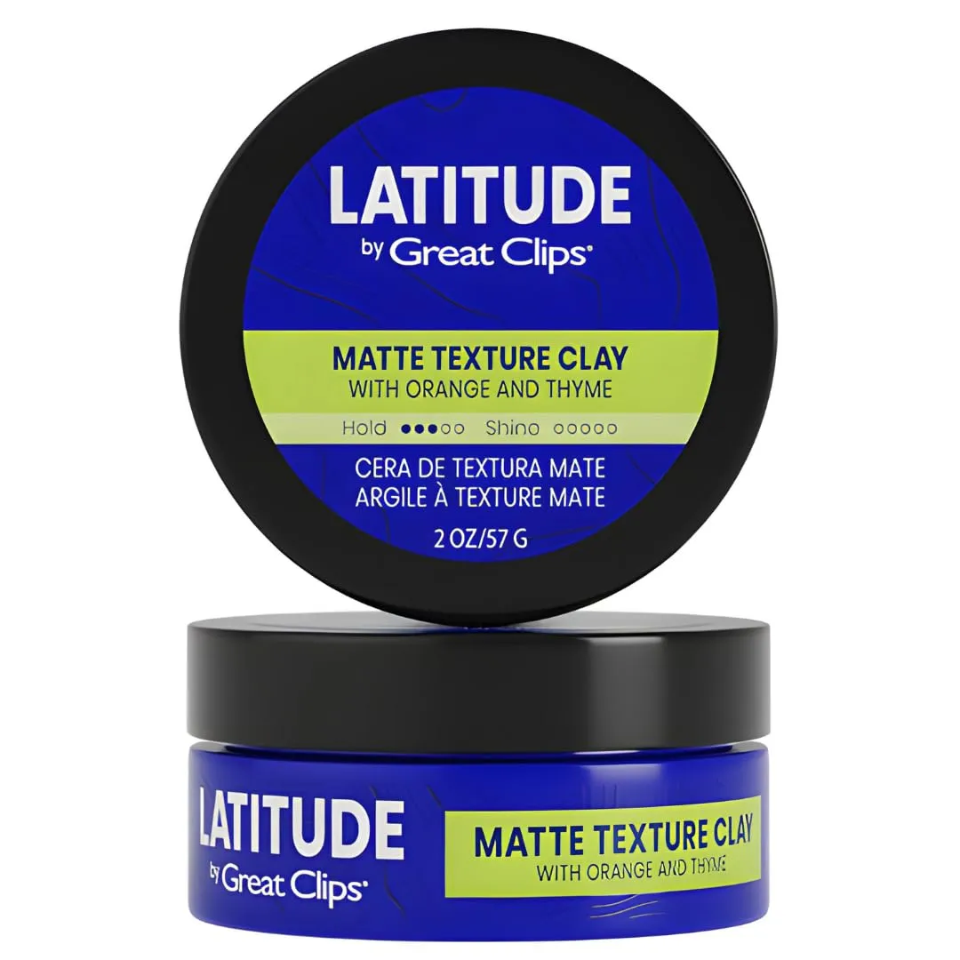 GREAT CLIPS LATITUDE Matte Texture Clay | Hair Gel for Men | Medium Hold   No Shine | 2oz
