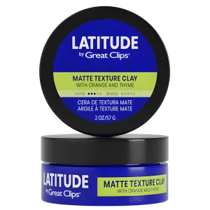 GREAT CLIPS LATITUDE Matte Texture Clay | Hair Gel for Men | Medium Hold   No Shine | 2oz