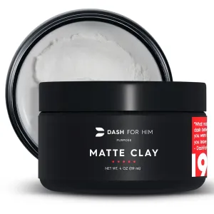 Hair Clay for Men - Medium Strong Hold Matte Clay for Shine Free Finish with Premium Natural and Organic Ingredients - Vegan Friendly Mens Hair Styling Clay, 4oz