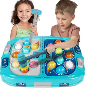 Hammering Pounding Game for Toddlers, Toys for 3  Year Old Boys, Interactive Pounding Toy for Kids, 9 Speeds for Beginners/The Skilled/Experts to Challenge, 11x15Inch Pounding Toy with Sound and Light