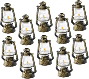 HANABASS 2sets Mini Kerosene Lamp for Doll House Decor Retro Micro Scene Accessories for DIY Crafts for Miniature Furniture and Mini Landscape Decoration 10pcs*2