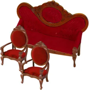 HANABASS 2sets Scale Dollhouses Decorative Mini Couch Chair for Playtime Fun 3pcs*2