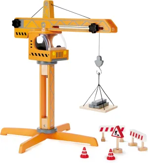 Hape Playscapes Crane Lift Playset| Construction Truck Vehicle Playset for Kids