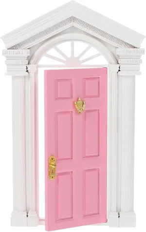 HEMOTON Beautiful Crafted Miniature Door Mini House Adornment 1:12 Scale Fairy Door Decor Smooth Surface Elegant Look