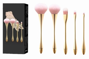High-end makeup brush 5-piece set - Loose brush   Blush brush   Foundation brush   Eyeshadow Brush   Nose shadow brush (Fluffy, soft and even powder removal and setting gift box set)