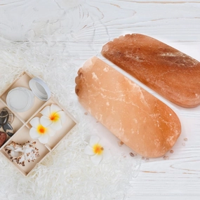 Himalayan Salt Detox Foot Blocks, Set of 2-10" L x 4" W x 1" H| Detoxification Block - Foot Tiles Spa at Home - Relaxing Therapy