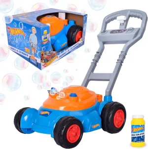 Hot Wheels™ Bubble Lawn Mower for Toddlers, Bubble Blowing Machines, Indoor/Outdoor Gardening Toy, Birthday Gift for Prechool Girls and Boys, No Batteries Required, Includes Bubble Solution, 2 