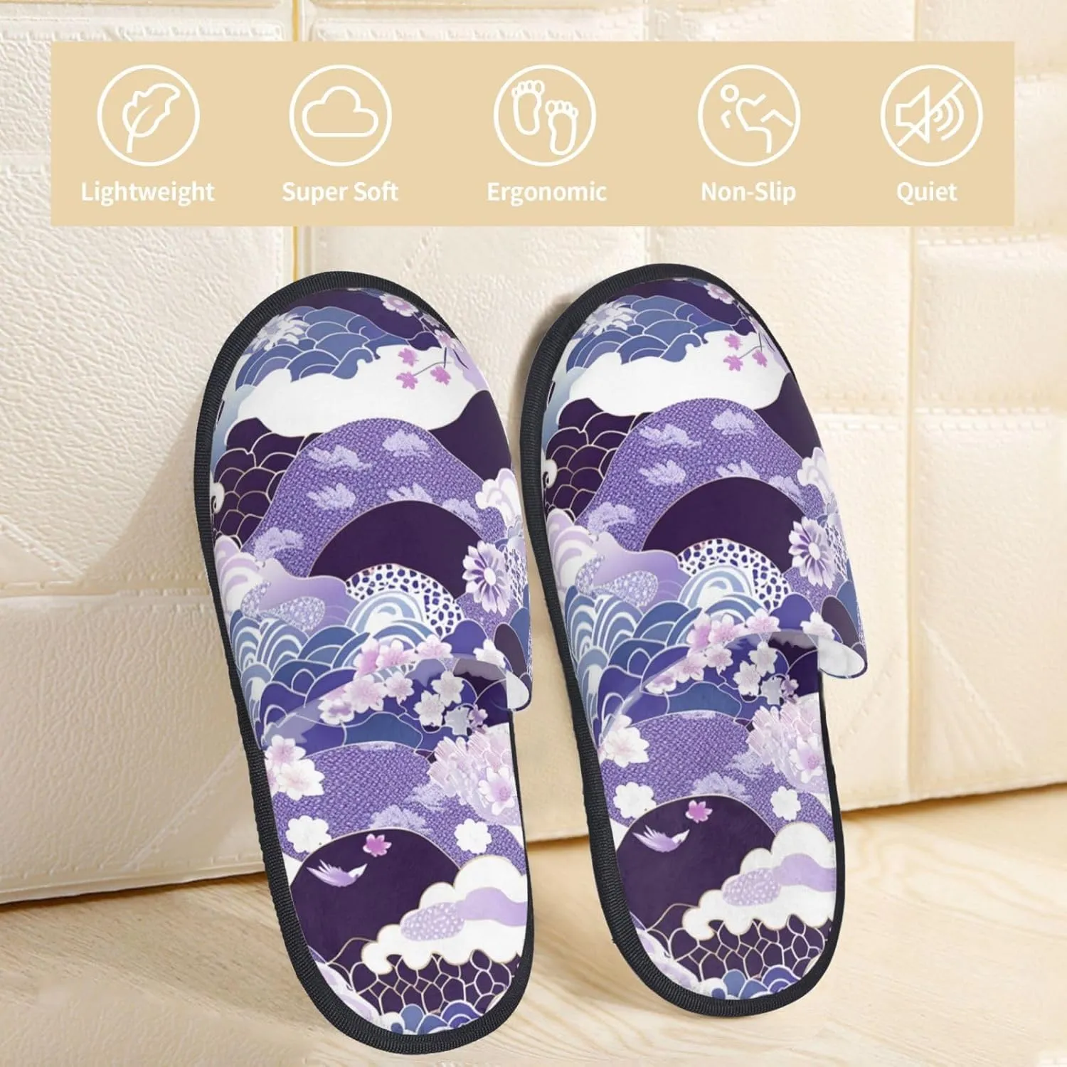 House Slippers For Women Men Fuzzy House Shoes Non-Slip Spa Slippers Winter Warm Ladies Slippers For Indoor Outdoor