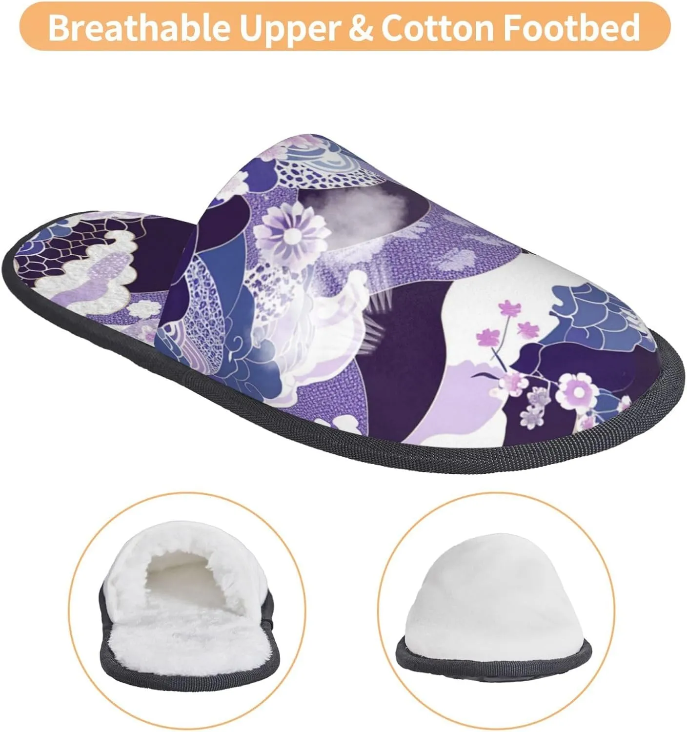House Slippers For Women Men Fuzzy House Shoes Non-Slip Spa Slippers Winter Warm Ladies Slippers For Indoor Outdoor