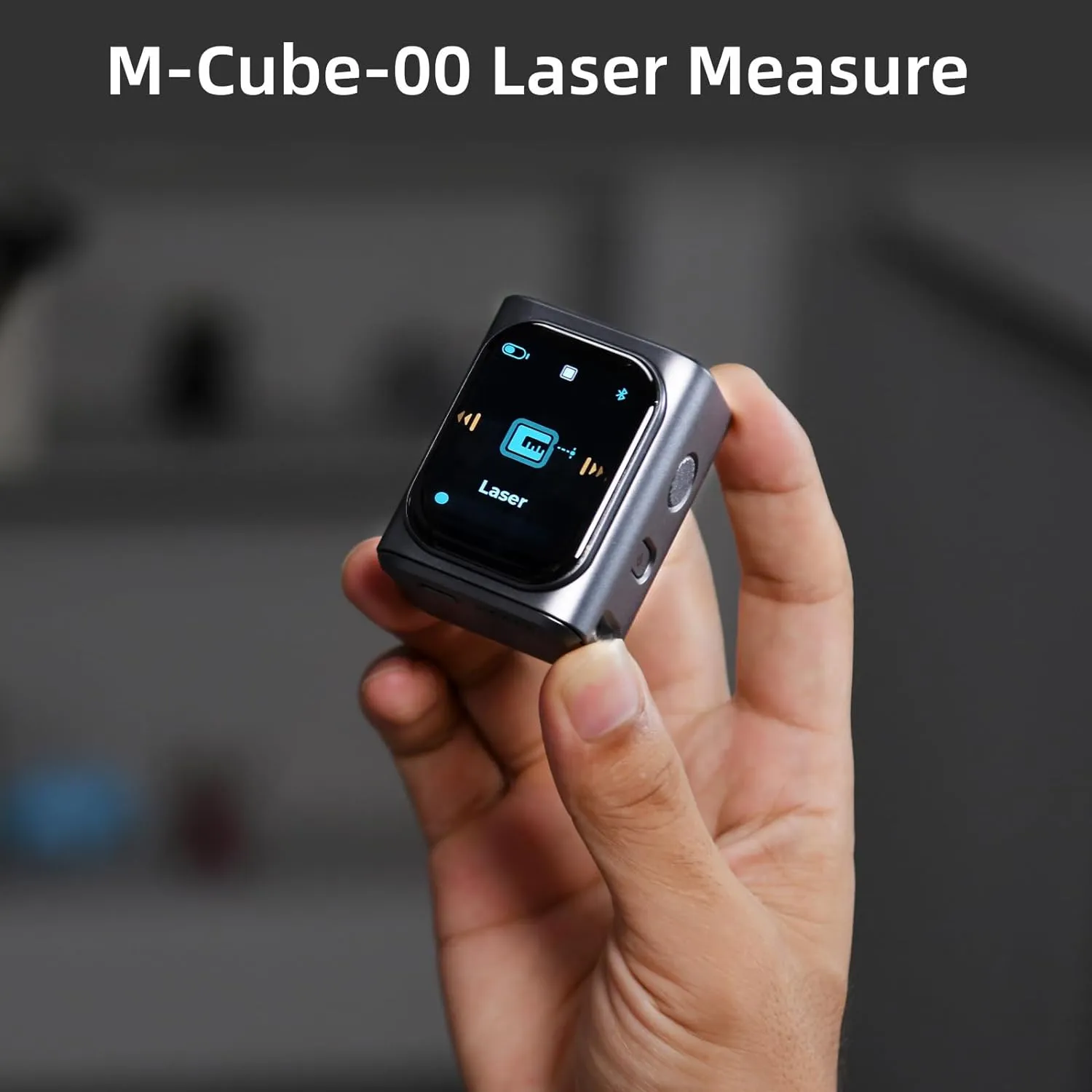 HOZO M-Cube Laser Measuring Tool,164ft/50m,±1/16 inch Accuracy,Rechargeable Modular Laser Measurement Tool for Area,Volume,Pythagorean,Big Number LCD Display | Bluetooth App,Small Laser Tape Measure