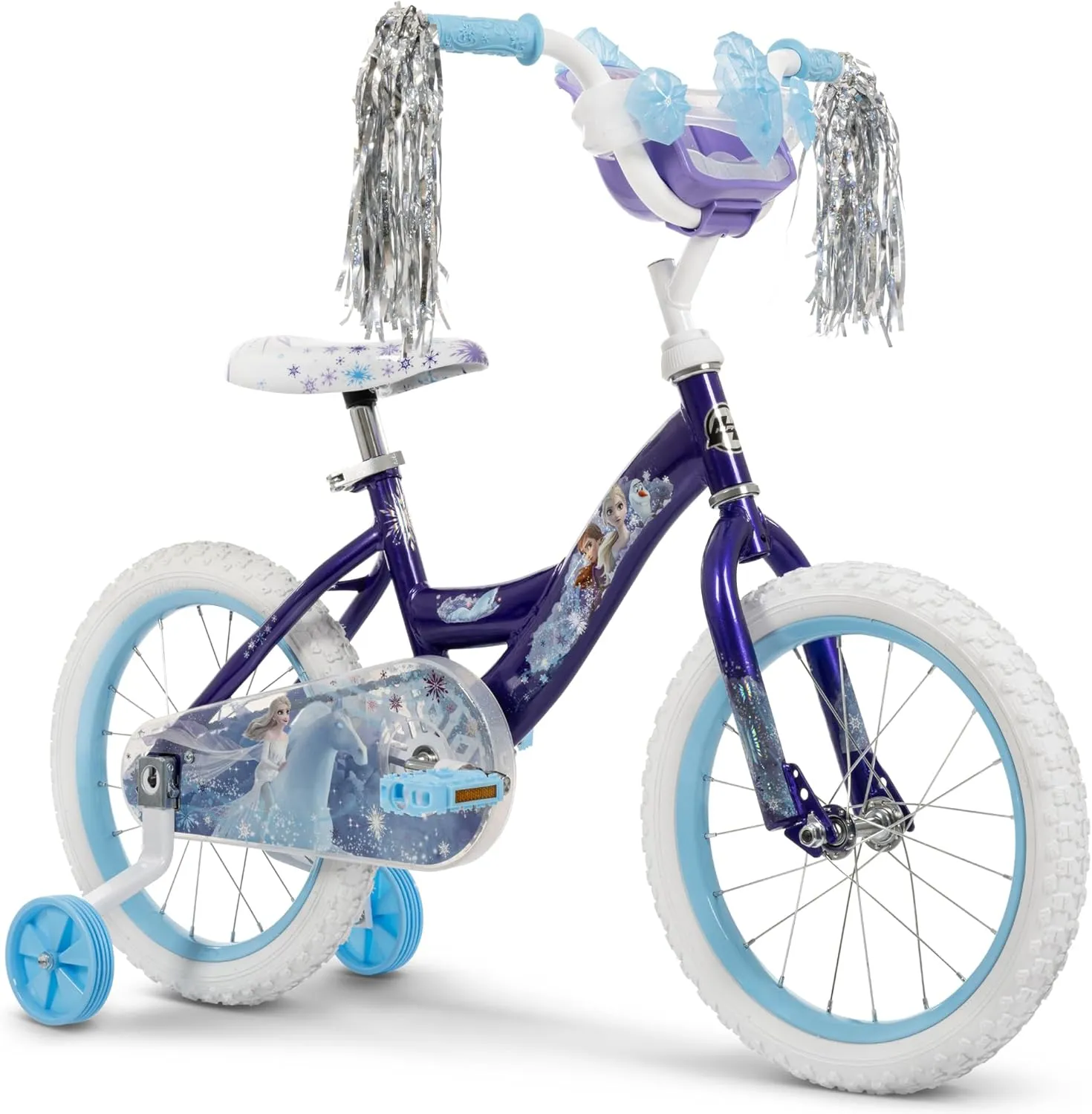 Huffy Disney Girls' Bikes, 12/16 Inch Sizes, Ages 3  Years Old, Disney Princess, Minnie Mouse, Frozen Bicycles, Characters, Removable Training Wheels, Streamers, Easy Assembly, Durable, Safe