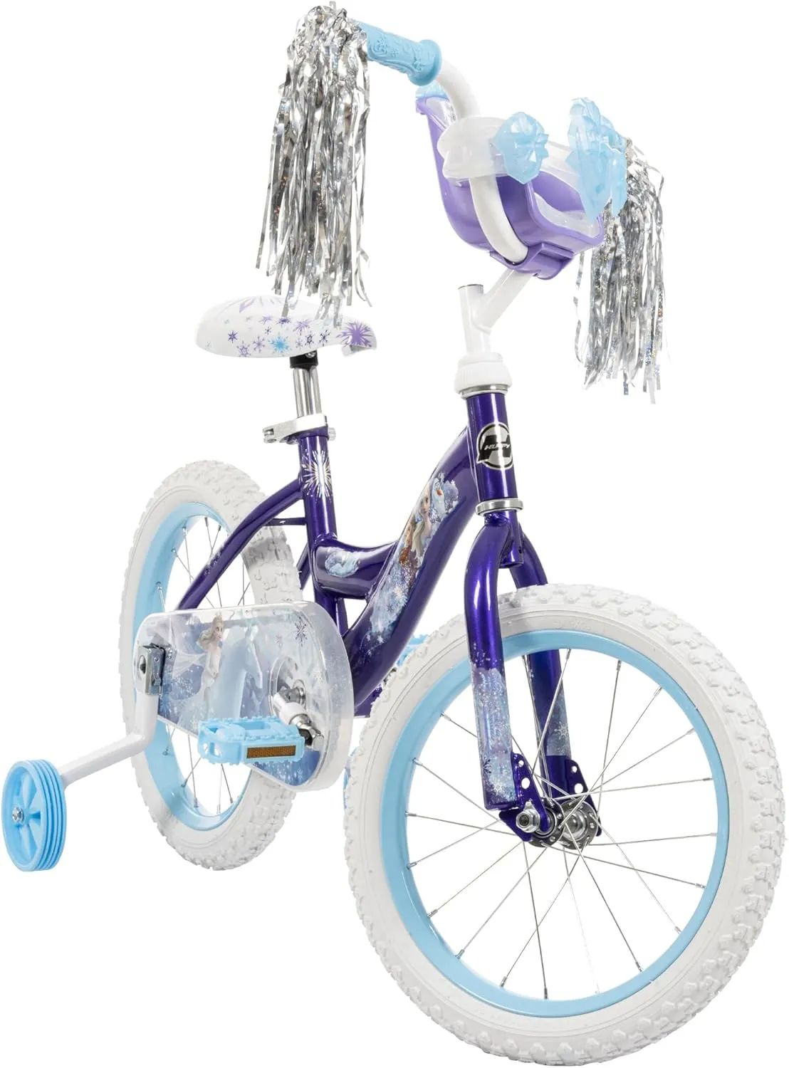 Huffy Disney Girls' Bikes, 12/16 Inch Sizes, Ages 3  Years Old, Disney Princess, Minnie Mouse, Frozen Bicycles, Characters, Removable Training Wheels, Streamers, Easy Assembly, Durable, Safe