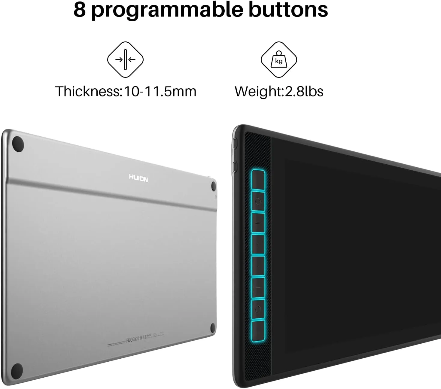 HUION KAMVAS Pro 16 2.5K QHD Drawing Tablet with Screen QLED Full-Laminated Graphics Tablet with Battery-Free Pen, 15.8-inch Digital Art Tablet Compatible with Mac, PC, Android & Linux
