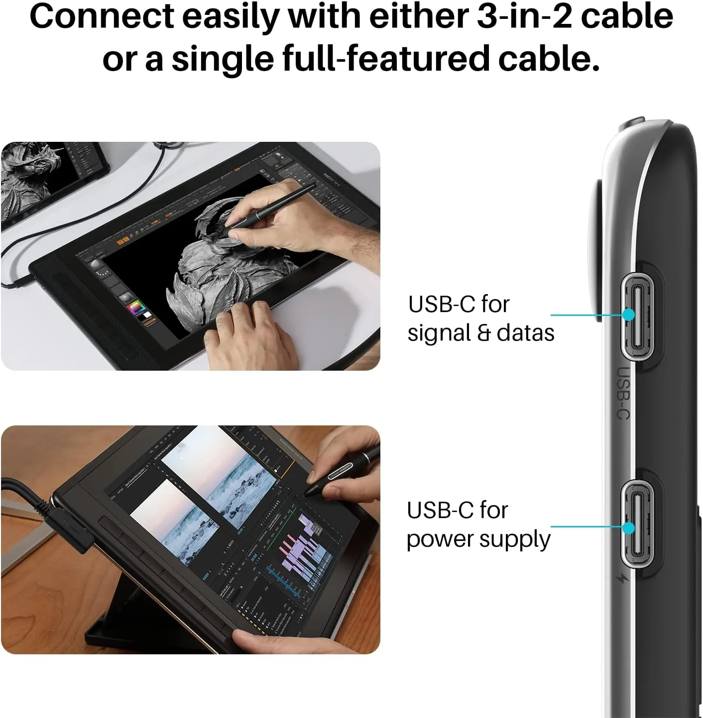HUION KAMVAS Pro 16 2.5K QHD Drawing Tablet with Screen QLED Full-Laminated Graphics Tablet with Battery-Free Pen, 15.8-inch Digital Art Tablet Compatible with Mac, PC, Android & Linux