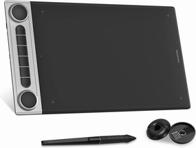 HUION Inspiroy Dial 2 Bluetooth Wireless Graphics Drawing Tablet with Dual Dials Battery-Free Stylus PW517 for Digital Art and Graphics Design, Compatible with Mac, Windows, Linux, Android