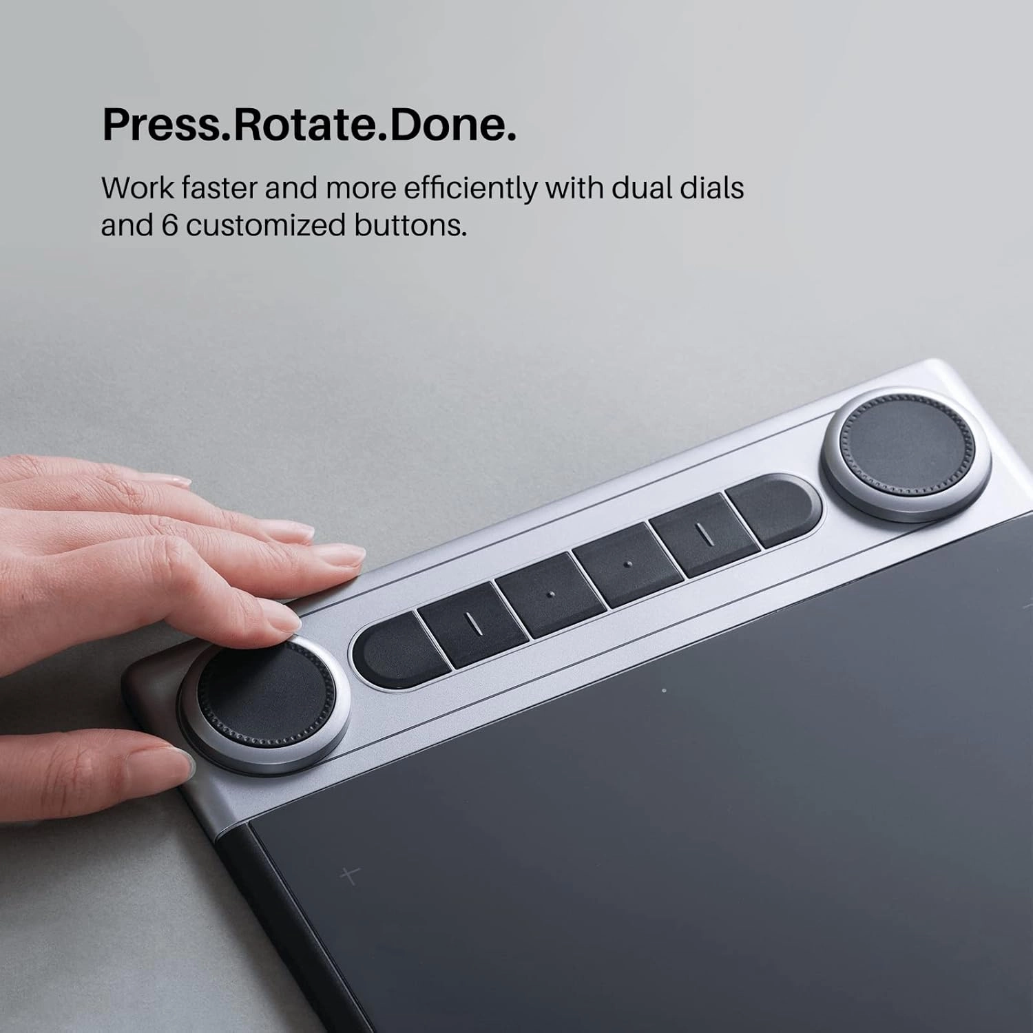 HUION Inspiroy Dial 2 Bluetooth Wireless Graphics Drawing Tablet with Dual Dials Battery-Free Stylus PW517 for Digital Art and Graphics Design, Compatible with Mac, Windows, Linux, Android