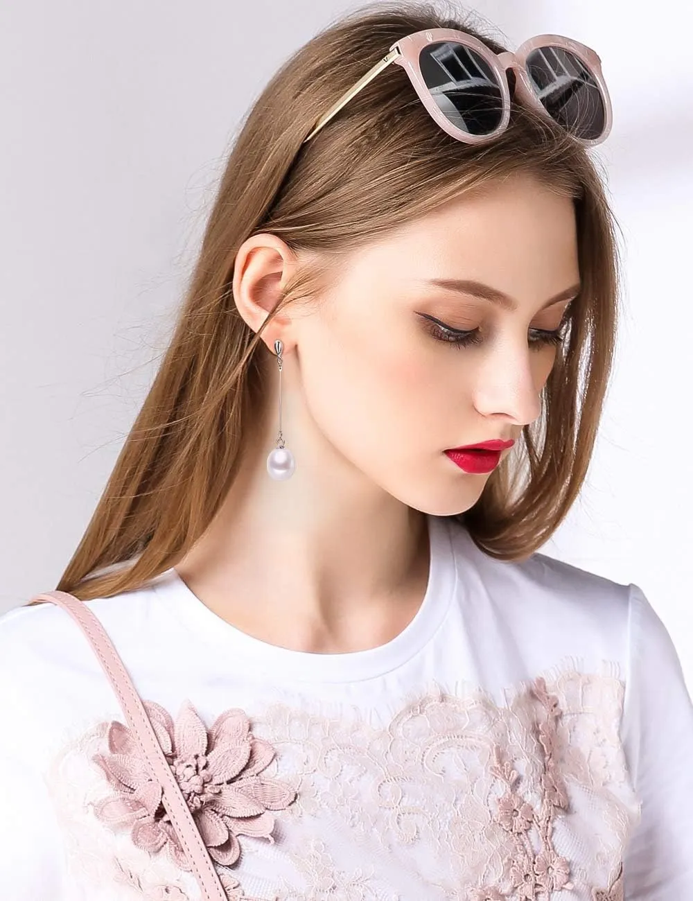 HXZZ Fine Jewelry Women Gifts 925 Sterling Silver Freshwater Cultured Teardrop White Pearl Pendant Necklace