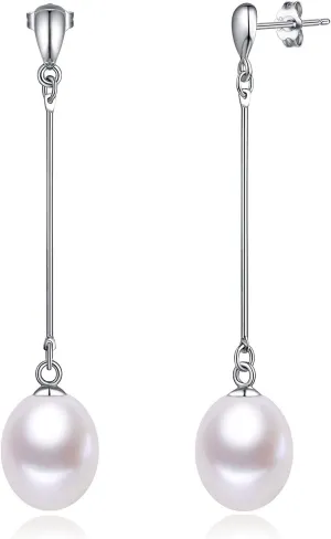 HXZZ Fine Jewelry Women Gifts 925 Sterling Silver Freshwater Cultured Teardrop White Pearl Pendant Necklace