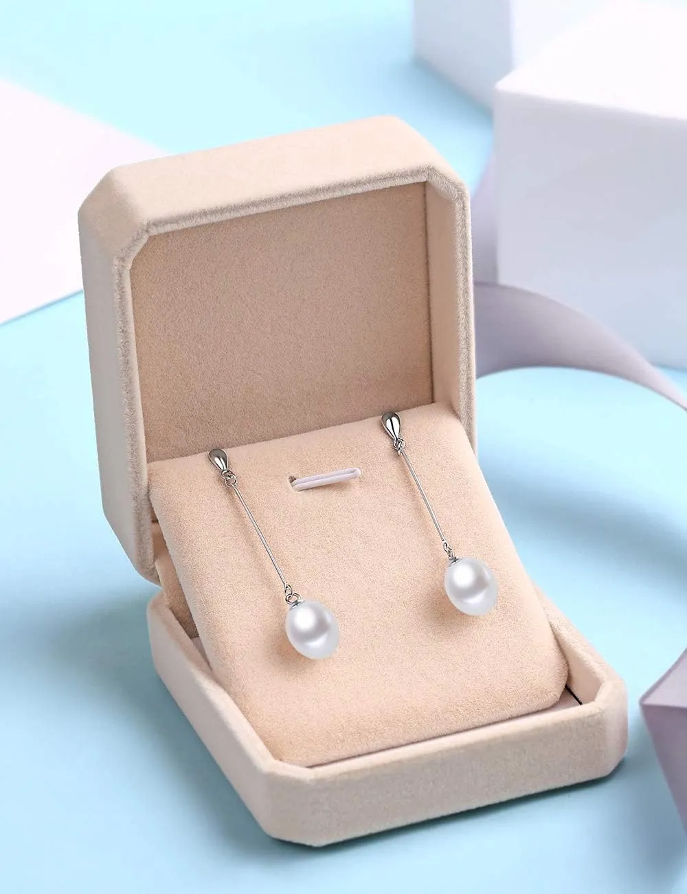 HXZZ Fine Jewelry Women Gifts 925 Sterling Silver Freshwater Cultured Teardrop White Pearl Pendant Necklace