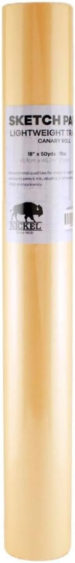 Hyatt's Nickel Canary Yellow Sketch Tracing Paper Roll, 18 inch X 50 Yard I Parchment Translucent Paper Vellum I Lightweight Paper for Drawing, Sketching, Drafting, Overlay
