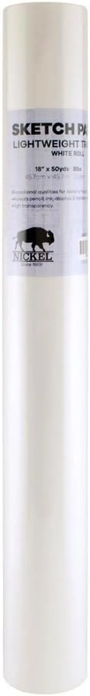 Hyatt's Nickel White Sketch Tracing Paper Roll, 18 inch X 50 Yard I White Translucent Paper Vellum I Lightweight Paper for Drawing, Sketching, Drafting, Overlay