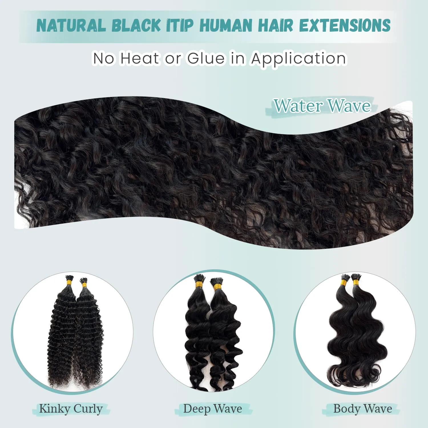I Tip Hair Extensions Kinky Curly Keratin Tip Extensions Real Human Hair 18 Inch Natural Black Curly I Tip Human Hair Extension Cold Fusion Remy Hair Curly I Tips for Black Women 50 Strands 50Grams
