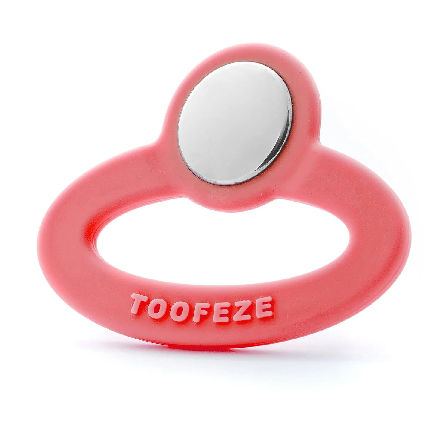 Ice Cold Baby Teether Toy – Fast Pain Relief – All Natural Silicone and Stainless – Ages 3 mos  (Coral Pink)
