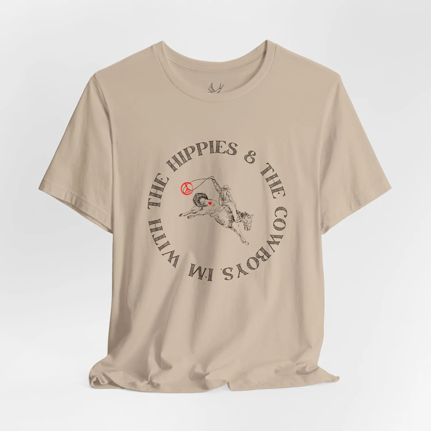 I'm with The Hippies & The Cowboys T-Shirt: Western Country Concert T-Shirt, Hippies & Cowboys Rodeo Tee, All Ages Top