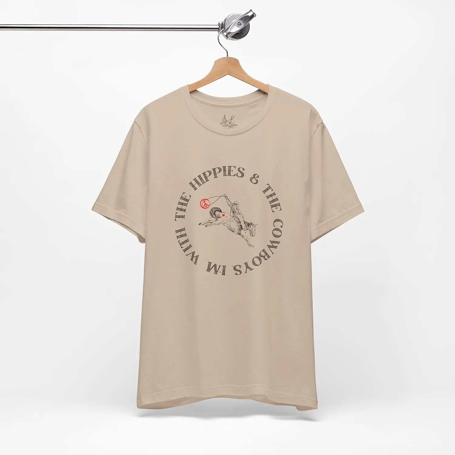 I'm with The Hippies & The Cowboys T-Shirt: Western Country Concert T-Shirt, Hippies & Cowboys Rodeo Tee, All Ages Top