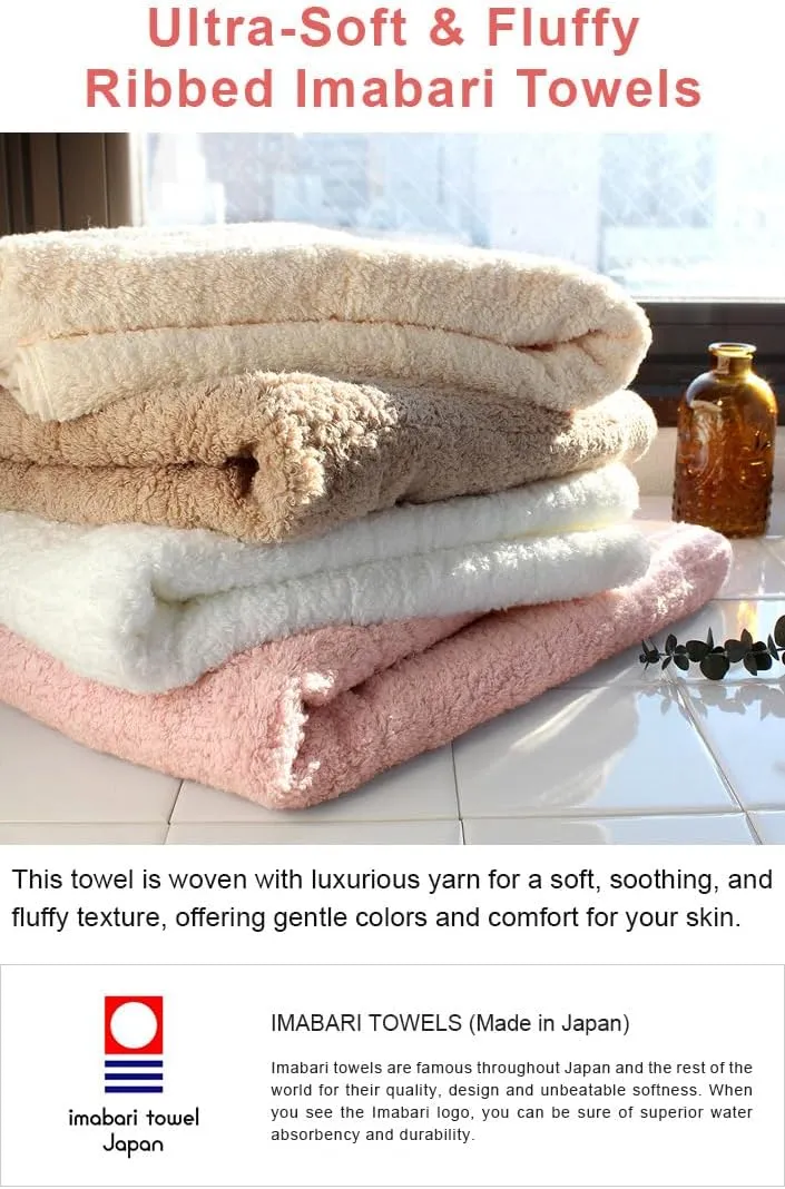 Imabari Towel, 2-Piece Bath Towel Set, Japanese Towels, Soft and Fluffy Towel, Luxury Cotton, Moss Pink
