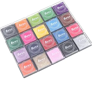 Ink Pad Kit 20 Colors Sponge WaterBased Children Education Stamp Pad for Creative Kids Art Activities