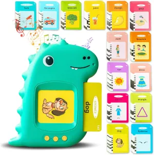 Interactive Educational Flash Card Reader for Kids – Bilingual Early Learning Toy for Toddlers & Preschoolers, Language Development, Reading & Math Flash Cards, Fun Learning Tool