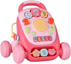 Interactive Music Toy for with Wheels, Ideal for Boys and Girls, Pink