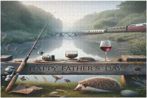 Interesting Wooden Challenging Jigsaw Puzzles 1000 Pieces, Father's Day - Fishing, Unique Gifts for Wall Art Family Puzzles Educational Games Impossible Difficult Wooden Puzzle