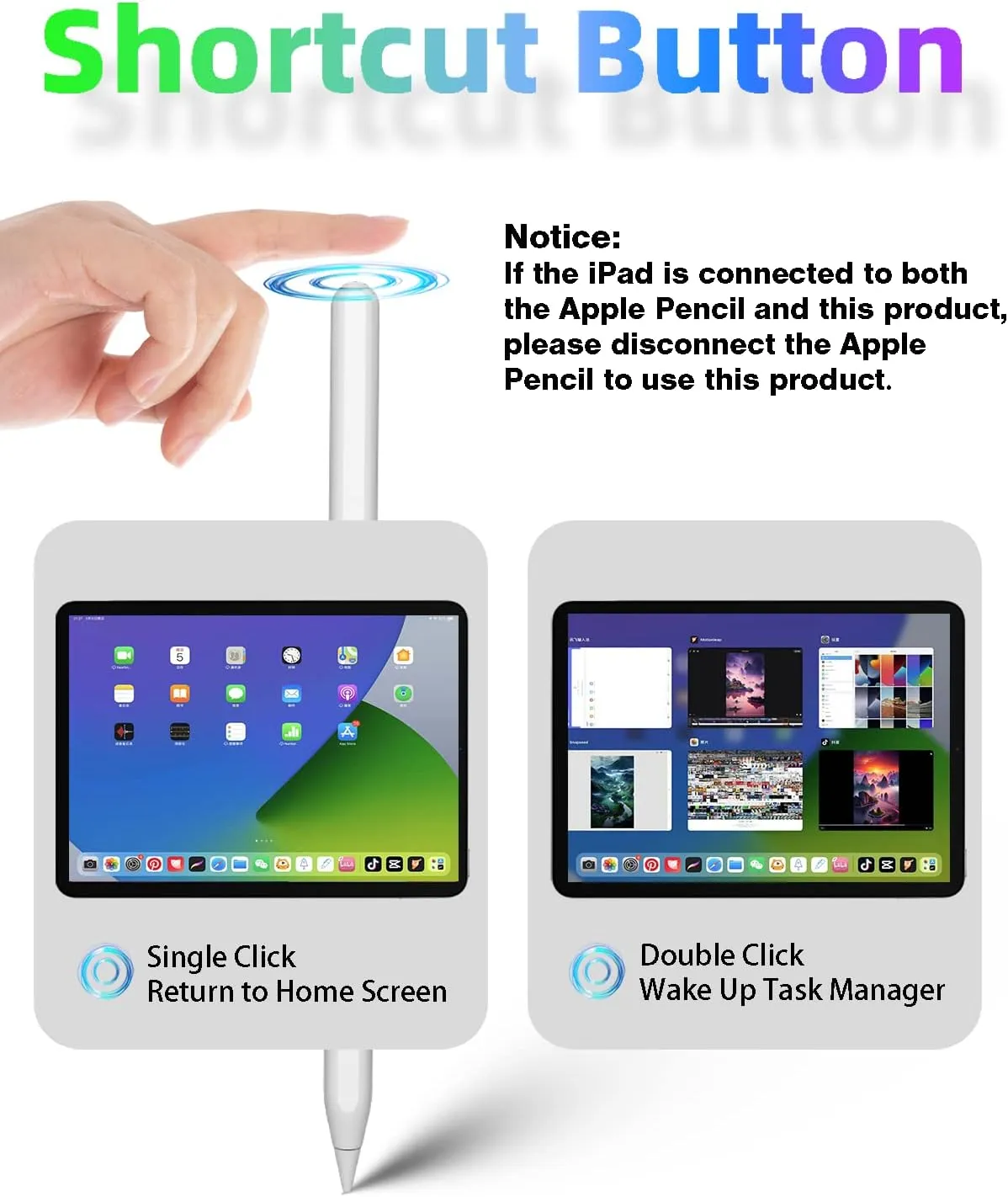 iPad Pencil 2nd Generation with Magnetic Wireless Fast Charging, Same as Apple Pencil 2nd Generation, Stylus Pen Work for iPad Pro 11 in 1/2/3/4, iPad Pro 12.9in 3/4/5/6, iPad Air 4/5, iPad Mini 6