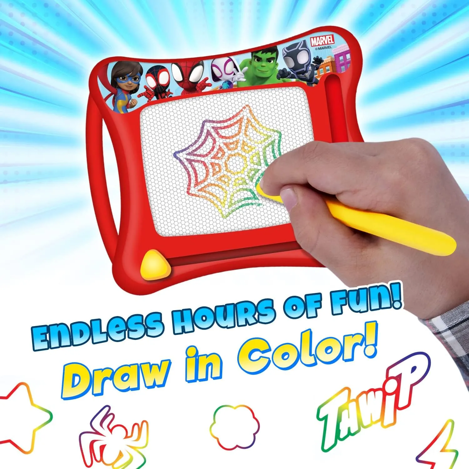 JA-RU Disney & Marvel Magnetic Drawing Board for Kids (3 Units Assorted) Disney Princess, Mickey Mouse, Spiderman. Mess-Free Car Ride Activities. Preschool Learning Toys. ABC-6906-3s