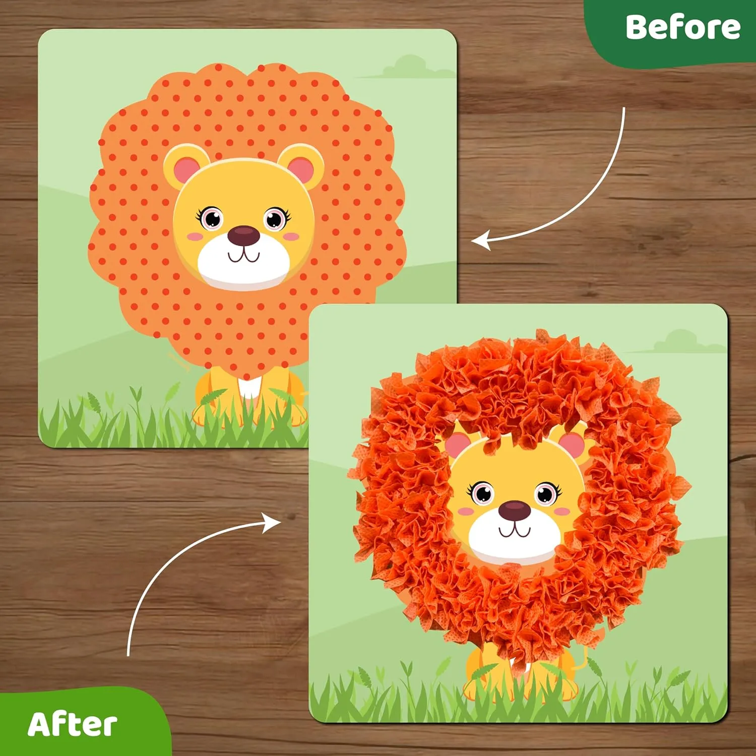 jackinthebox Poke Poke Art for Kids - Unicorns, Mermaids, Princess,Cupcakes, Mess-Free Sewing Art for Kids, Toys for Girls and Boys Ages 4 5 6 7 8. (Animals)