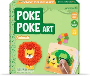 jackinthebox Poke Poke Art for Kids - Unicorns, Mermaids, Princess,Cupcakes, Mess-Free Sewing Art for Kids, Toys for Girls and Boys Ages 4 5 6 7 8. (Animals)