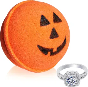 Jackpot Candles Bath Bomb with Size 8 Ring Inside Halloween Jack O Lantern Extra Large 10 oz Made in USA