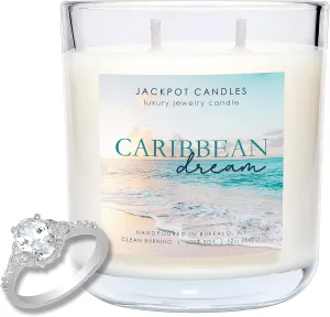 Jackpot Candles Caribbean Dream Candle with Ring Inside (Surprise Jewelry Valued at 15 to 5,000 Dollars) Ring Size 10
