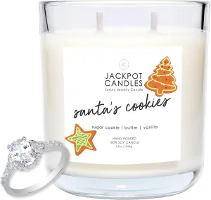 Jackpot Candles Christmas Santas Cookies Candle with Ring Inside (Surprise Jewelry Valued at 15 to 5,000 Dollars) Ring Size 6